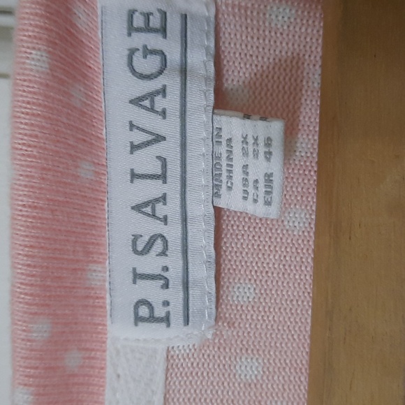 NWT P.J.SALVAGE BLUSH/WHITE POLKA DOT TOP SZ 2X, Perfect for Valentine’s Day! 🩷 - Picture 3 of 14